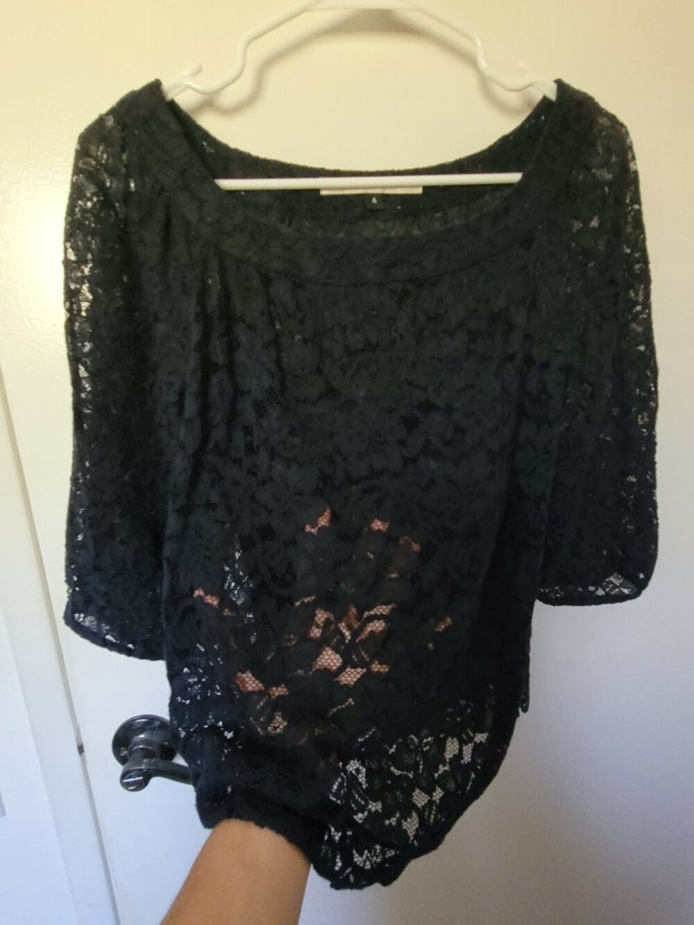 Diane von Fürstenberg Lacy 3/4 sleeve top